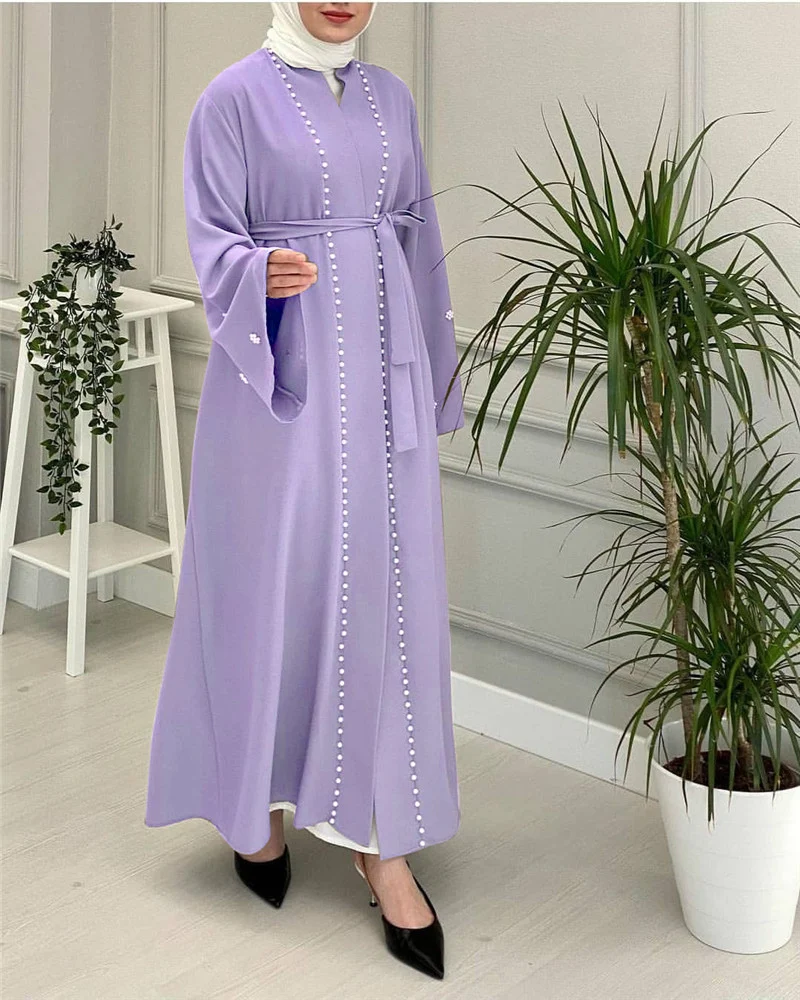 Eid Kaftan Moroccan Abaya Dubai Turkey Hijab Muslim Fashion - Image 3