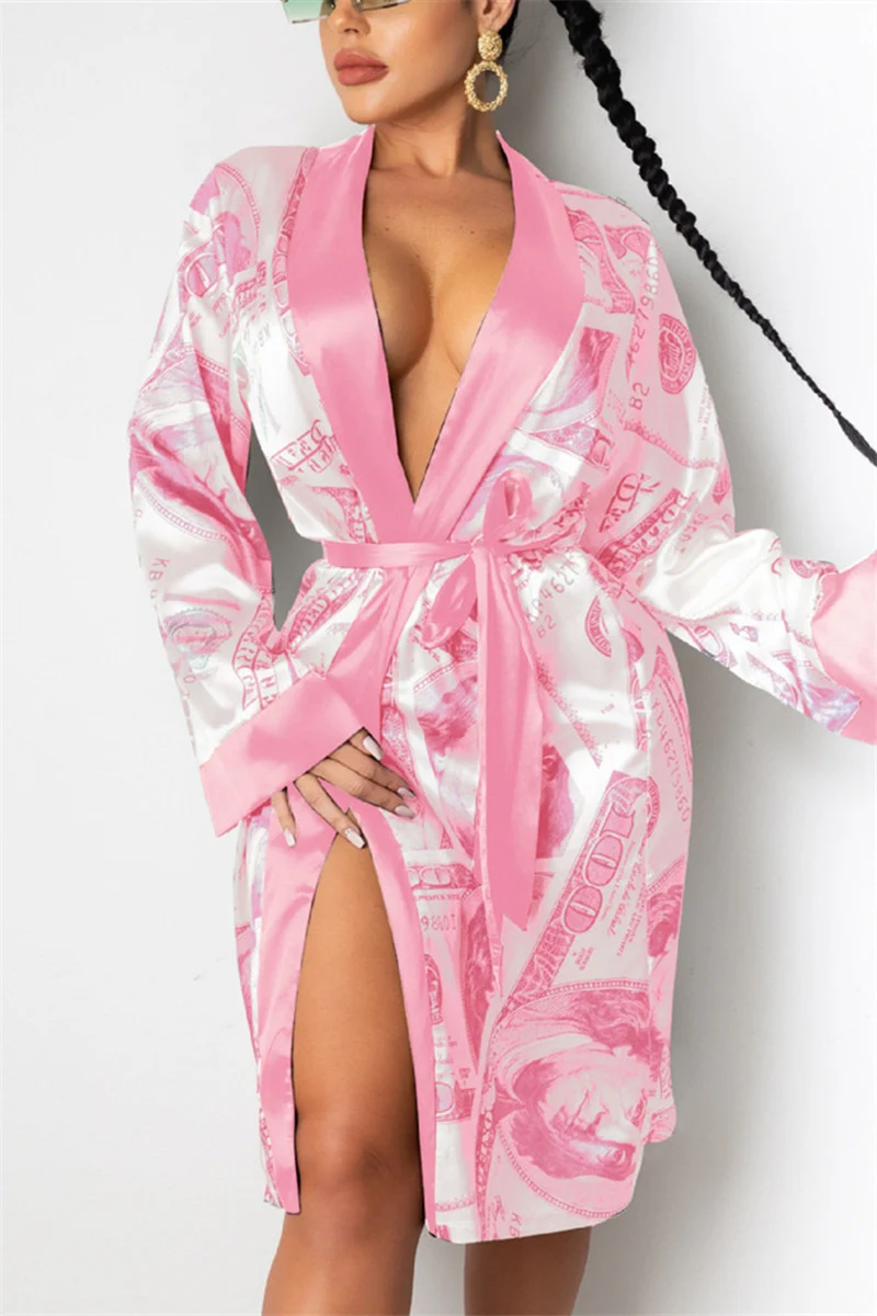Hirigin Aesthetic Cardigan Long Sleeve Midi Bandage Dress Money Pajamas Fall Clothes For Women Fashion Sexy Lounge Wear - Image 5