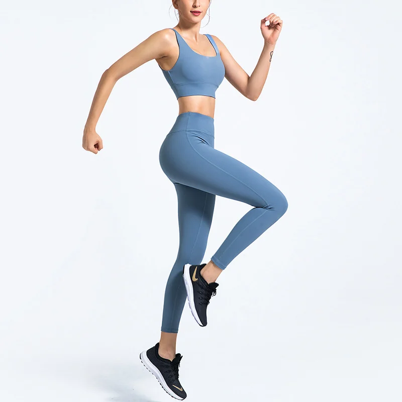 Quick Dry Yoga Suit Women Stretchy Gym Set Bra Leggings - Image 5