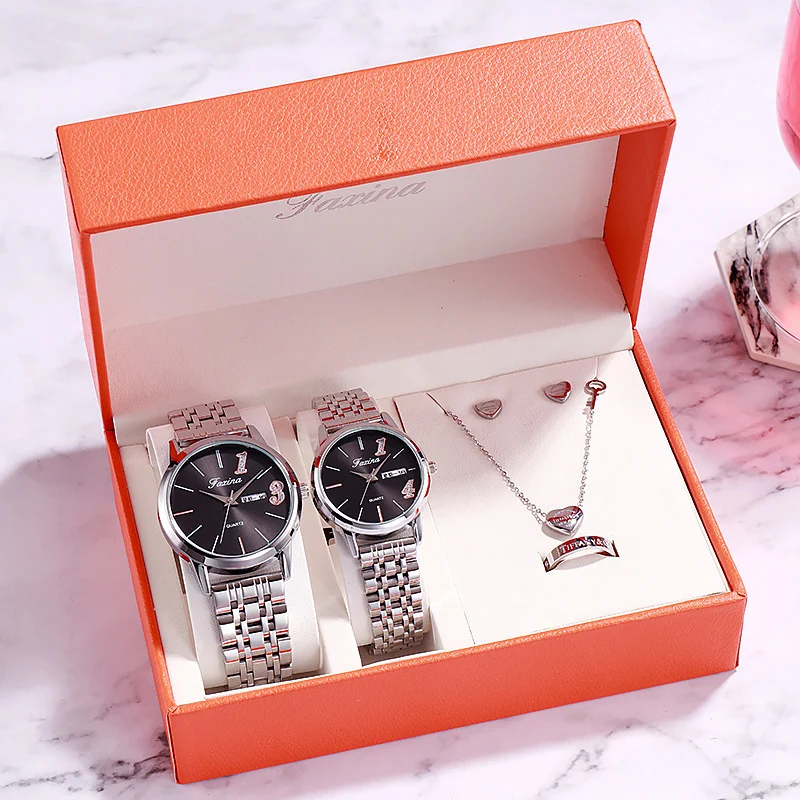 Luxury Watch Gifts for Women Earrings Ring Necklace - Image 3