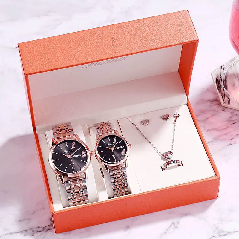 Luxury Watch Gifts for Women Earrings Ring Necklace - Image 2