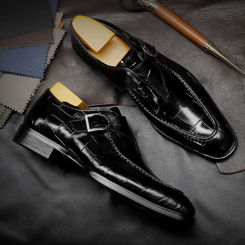 ClassicPattern Business Flat Shoes Men Designer Formal