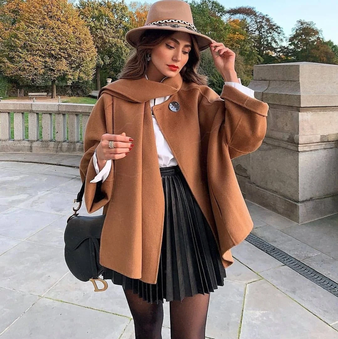 Draped Pleated Knitted Mini Skirts Women Winter Short Skirt - Image 5