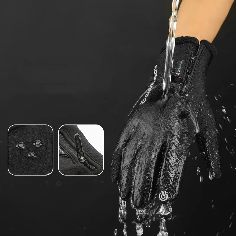 Cycling Gloves Plus Velvet Winter Warm Gloves - Image 4