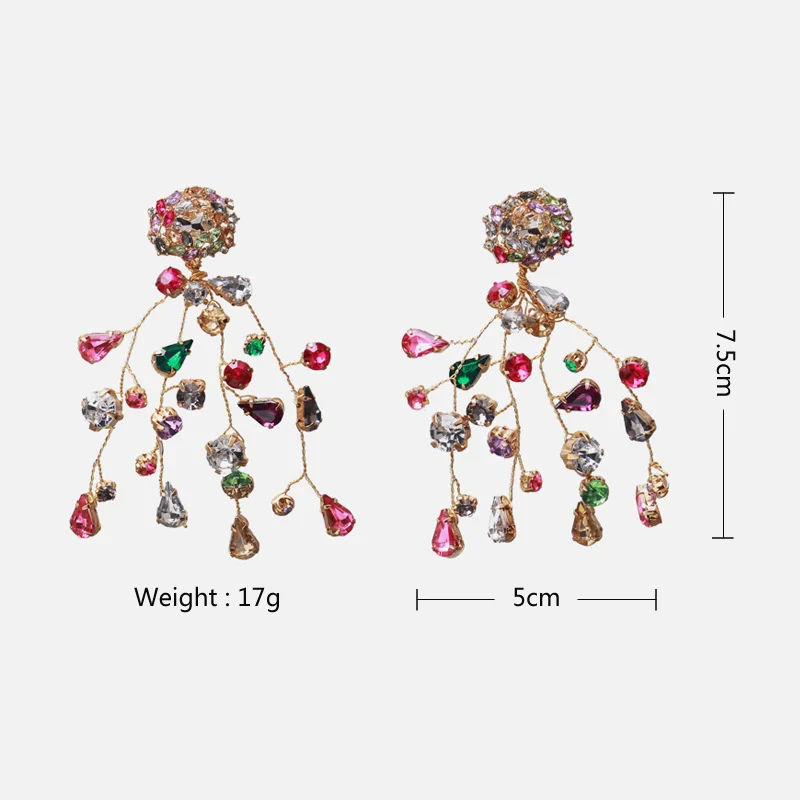 Earrings Colorful Diamond Earrings Colorful Crystal Earrings - Image 6