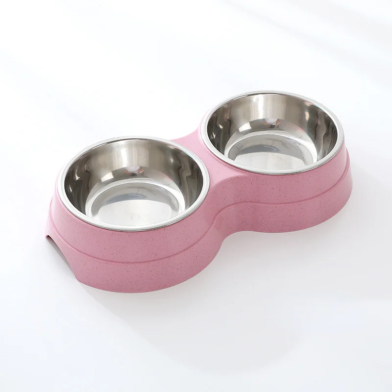 Double Pet Bowls Dog Food Water Feeder Stainless Steel - Image 8