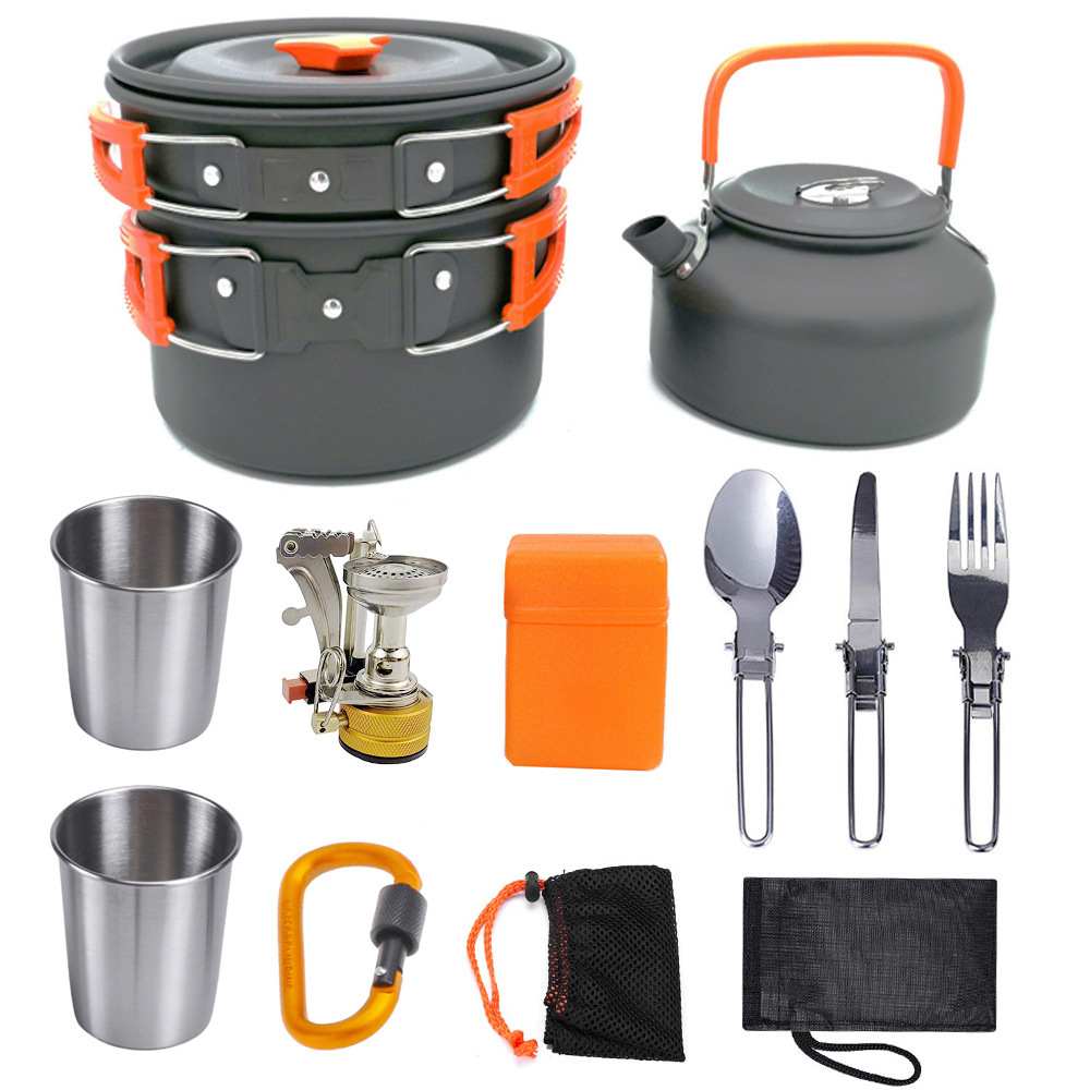 Camping Cookware Kit Outdoor Cooking Set Aluminum - Image 2