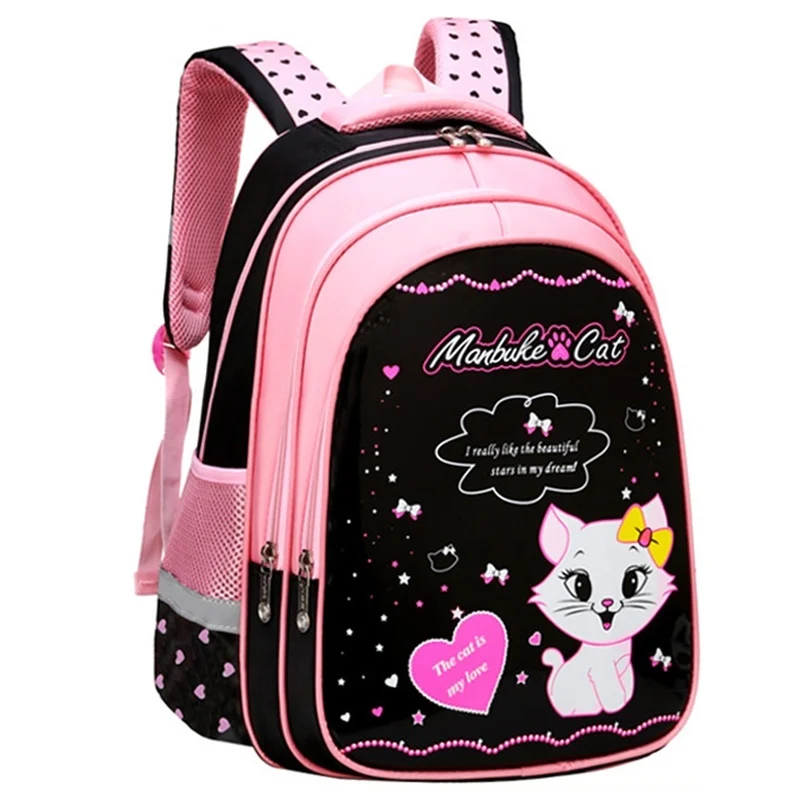Kids School Cute Cat Print Backpack - Image 3