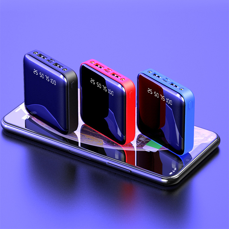 Mini Power Bank 20000 MAh Portable Mirror Digital