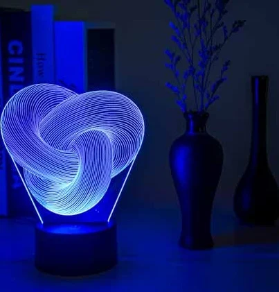 Twist Abstract LED 3D Night Light Touch Colorful - Image 5