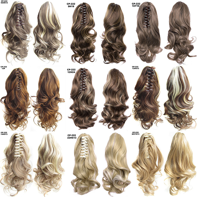 Long Wave Ponytail Wrap Around Ponytail Clip in Hair - Image 2