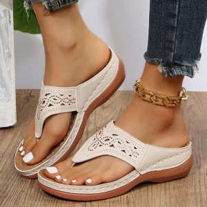 Clip Toe Wedge Sandals Women Summer Flip Flops Slippers