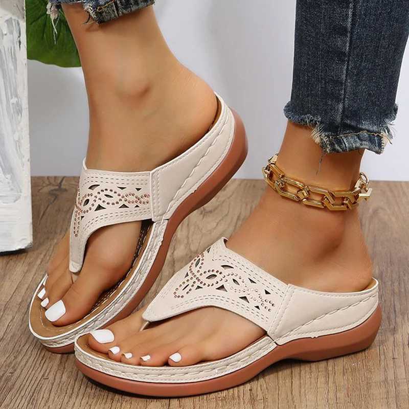 Clip Toe Wedge Sandals Women Summer Flip Flops Slippers