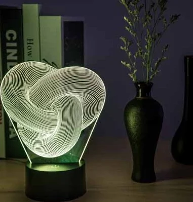 Twist Abstract LED 3D Night Light Touch Colorful - Image 4