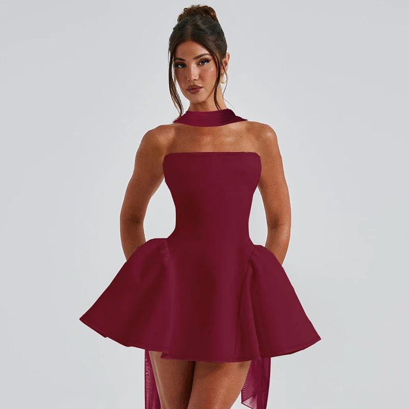 Sexy Tube Top Dress with Back Zipper Design Fashion - Image 8