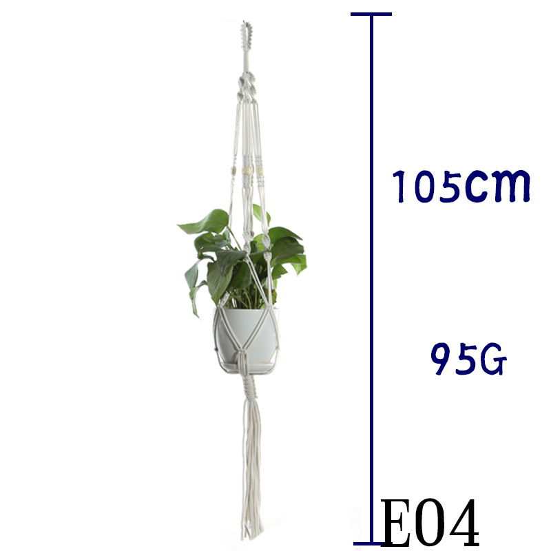 Flower Pot Net Bag Beige Cotton Rope Indoor Plant - Image 8