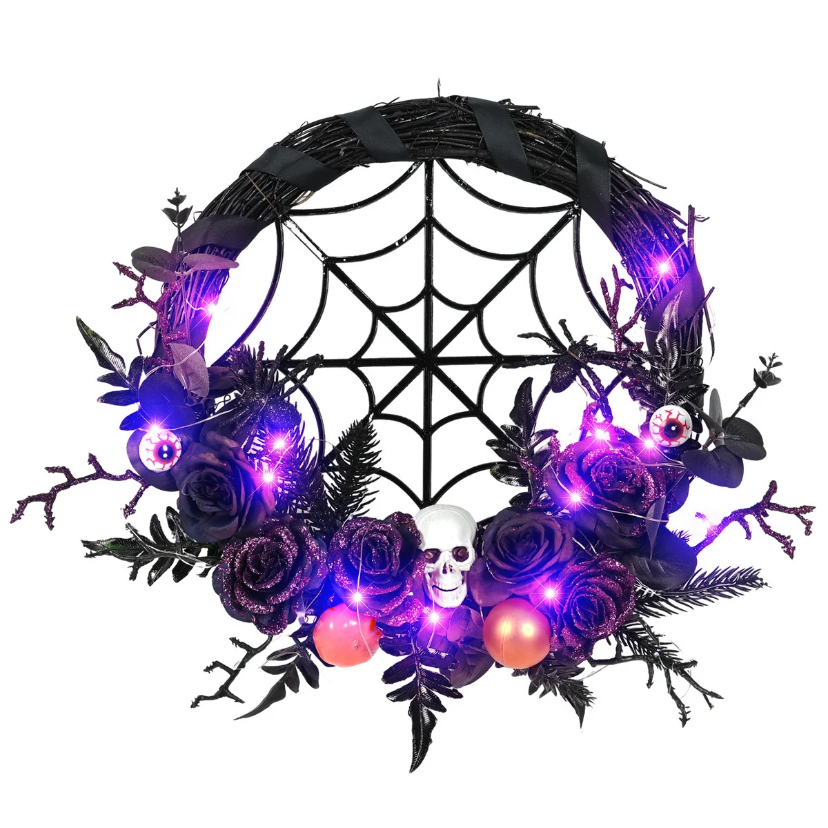 Halloween Decorations Spider Skull Vine Ring Artificial - Image 3