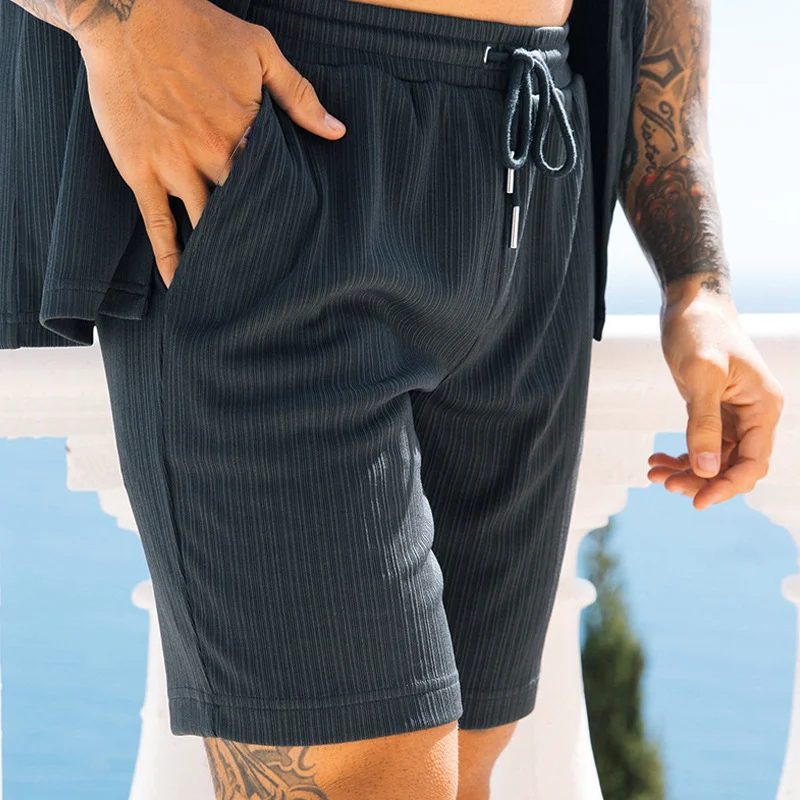 Men's Two Piece Set Short Sleeve Lapel Button Shirts - Image 5