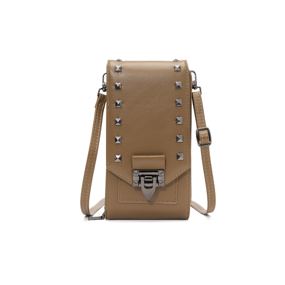 Rivet Design Shoulder Bags Mobile Phone Handbag Solid - Image 6