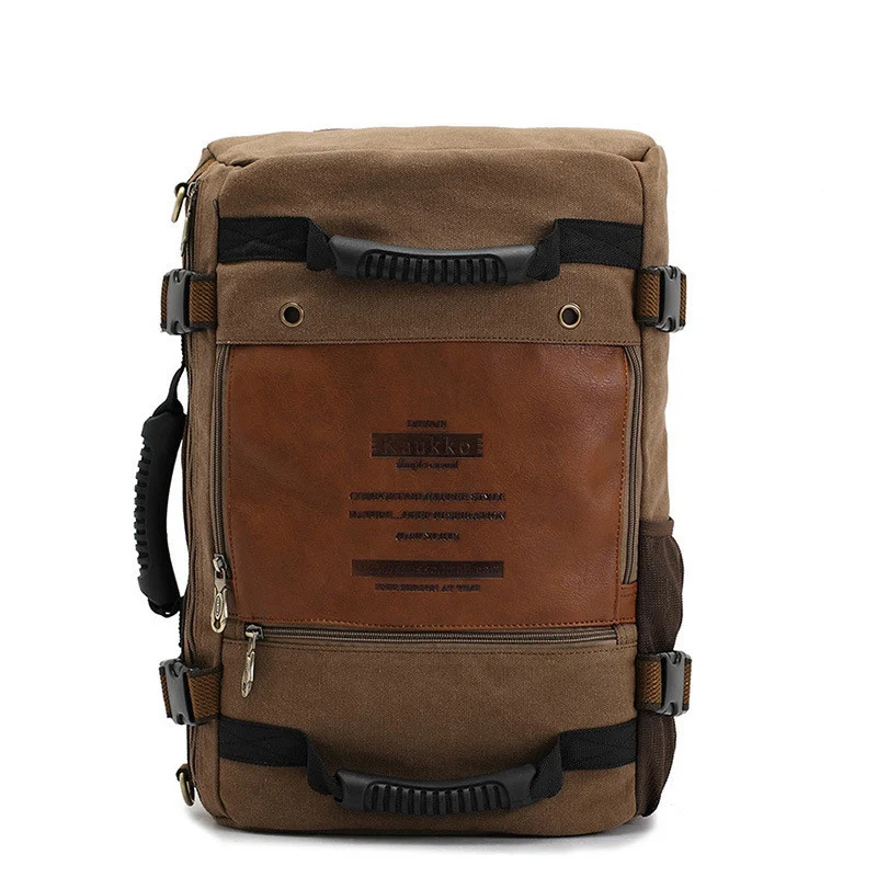 Men Canvas Backpack Huge Travel School Shoulder - Image 2