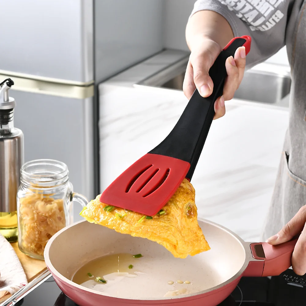 3 in 1 Frying Spatula Clip Silicone Food Clip Frying - Image 3