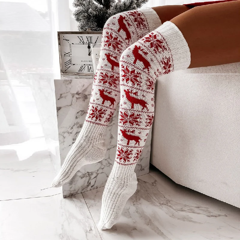 Winter Christmas Warm Knitted Women Stocking Beautiful - Image 3