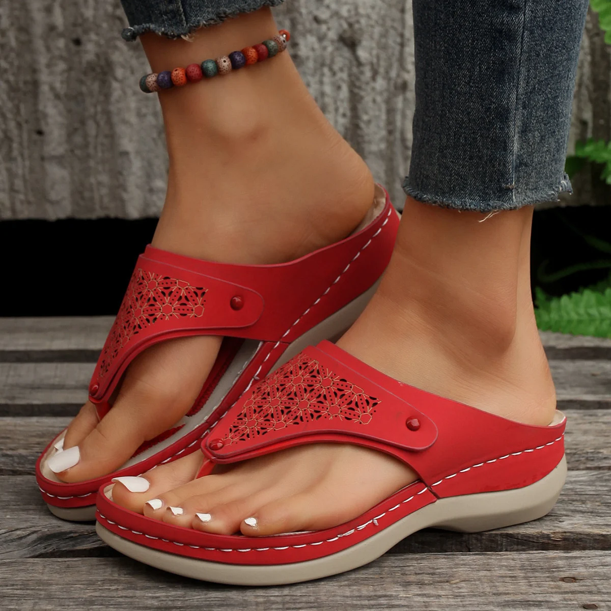Thong Sandals Summer Flip Flops Women Outdoor Slippers - Image 3