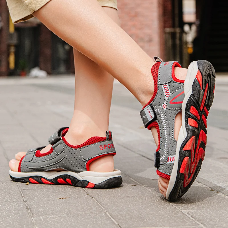 Elementary School Children Boys Sandals Sneakers Velcro - Image 2