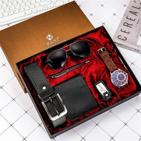 Watch Wallet Sunglasses Belt Gift Box Set for Men - Image 4