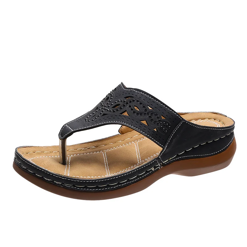 Clip Toe Wedge Sandals Women Summer Flip Flops Slippers - Image 8