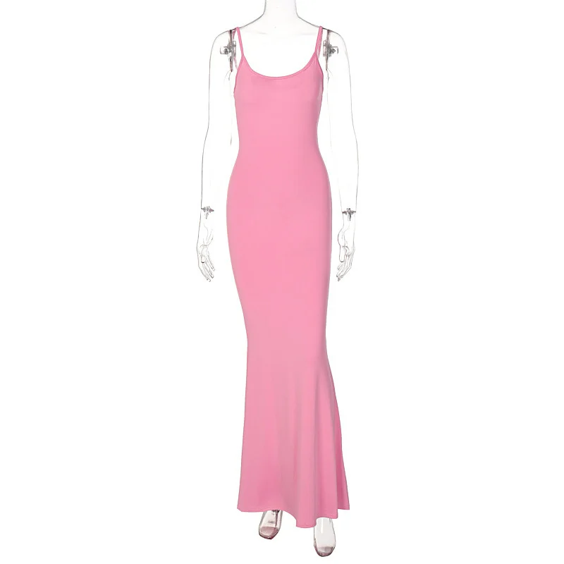 Spaghetti Strap Long Dress Women Sexy Slim Skinny - Image 6