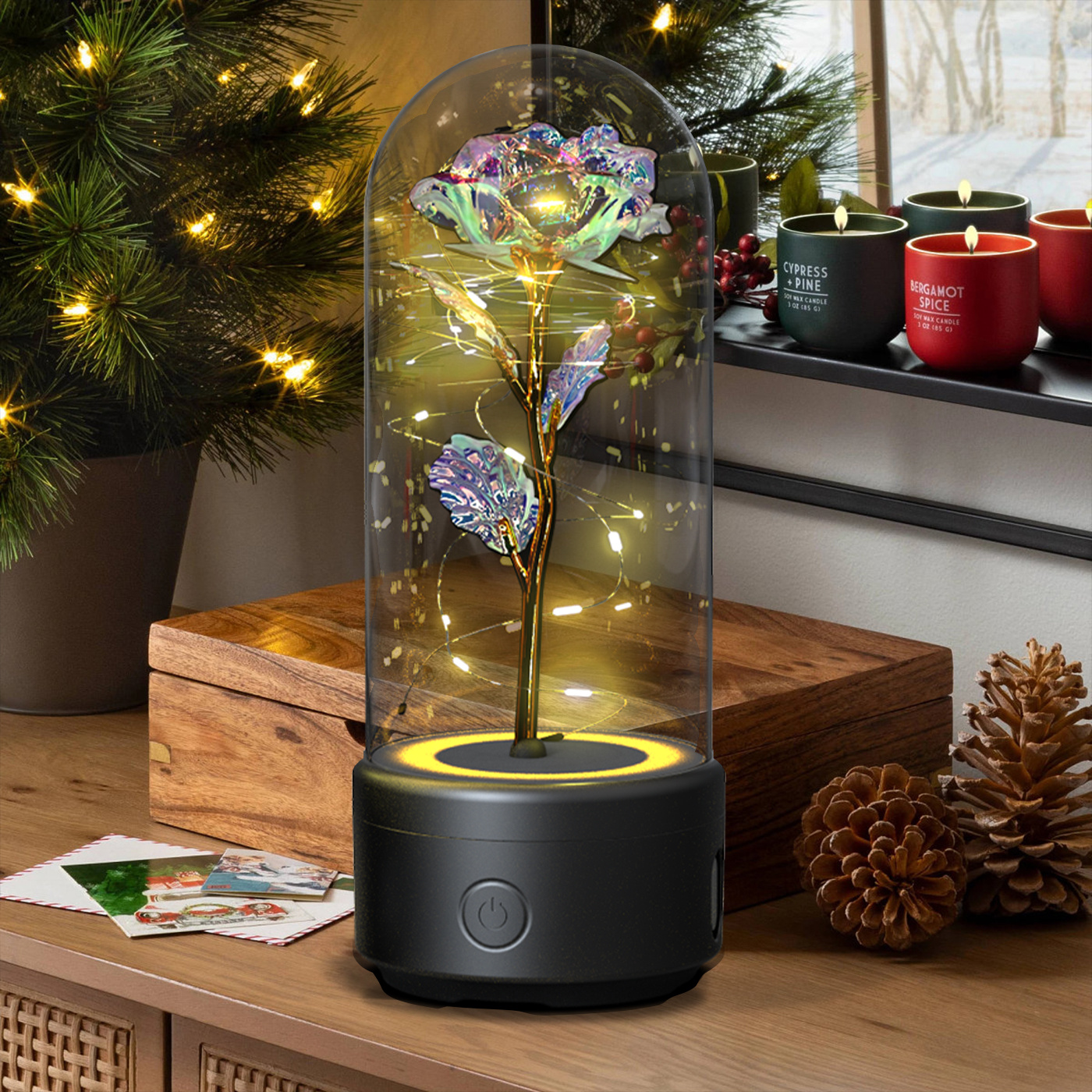 Creative 2 in 1 Rose Flowers LED Light and - Image 9