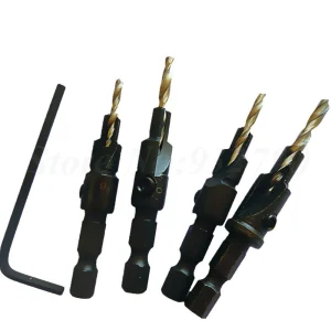 4pcs Hss Countersink Drill Bits 1 4 Quick Change Hole