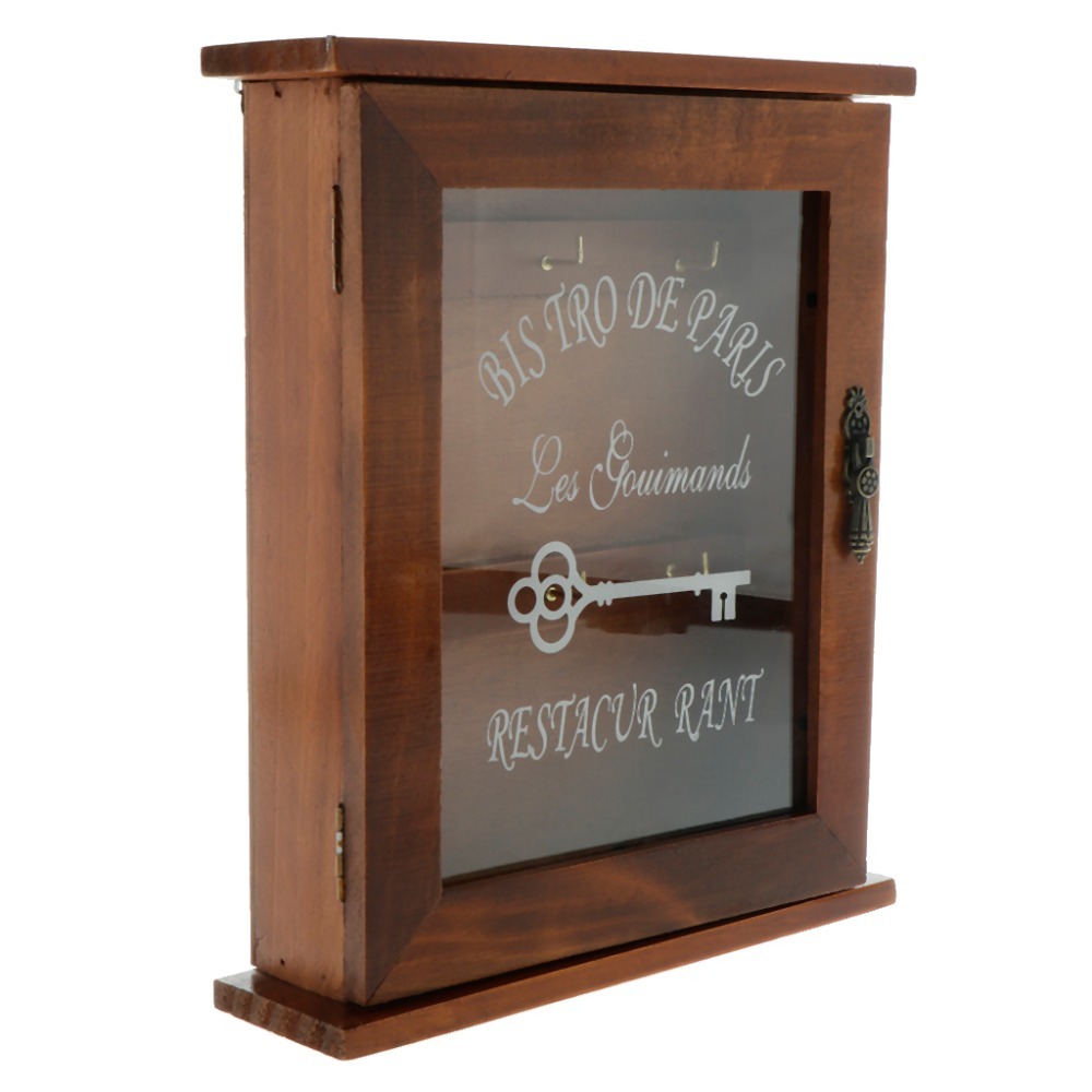 Vintage European Style Wooden Key Storage Cabinet Key - Image 5