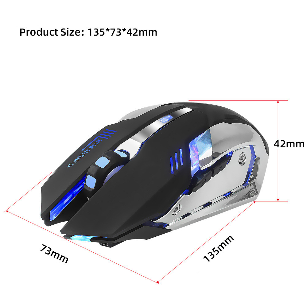 HXSJ Wireless Mouse 2.4GPI Gaming Mouse Glowing Mouse - Image 6