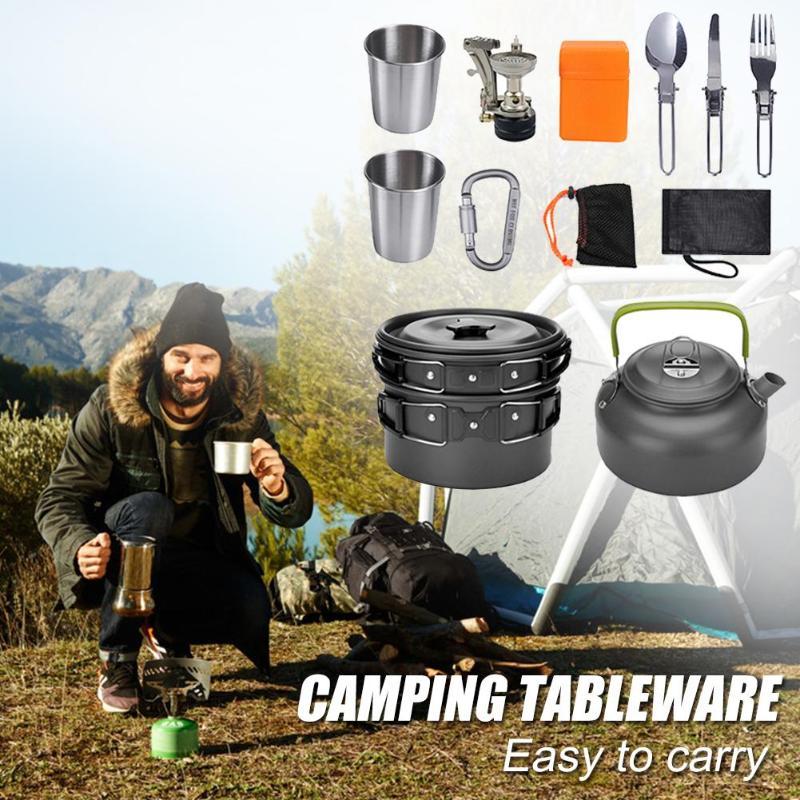 Camping Cookware Kit Outdoor Cooking Set Aluminum - Image 5