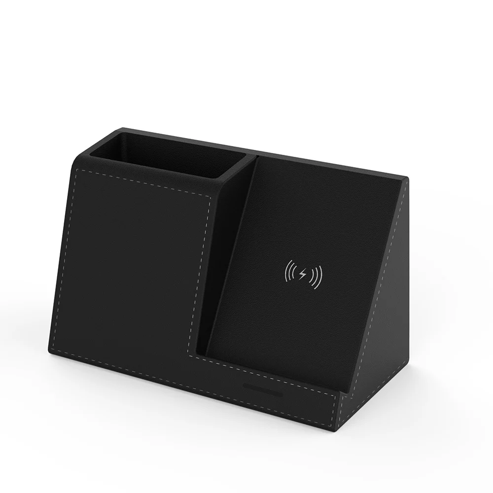 Leather Pen Holder Wireless Charger Wireless Phone - Image 3