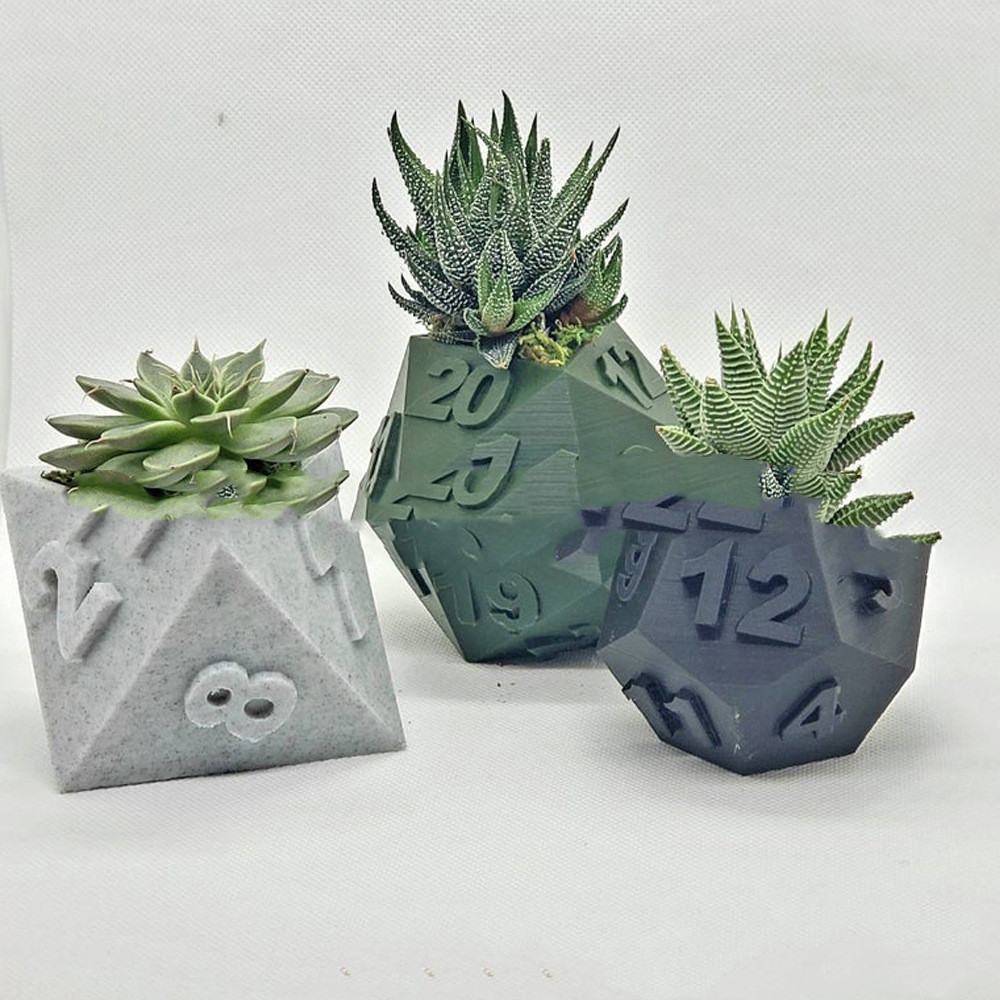 3D Printed Plant Pot Table Top RPG Dice Succulent - Image 8