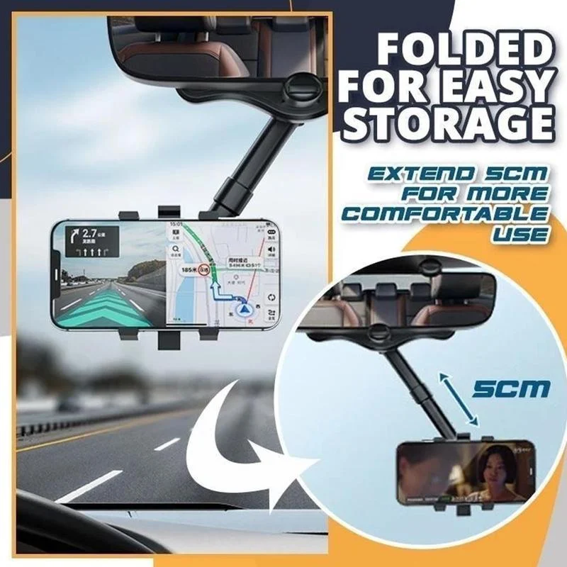 Rearview Mirror Phone Holder for Car Rotatable and - Image 2