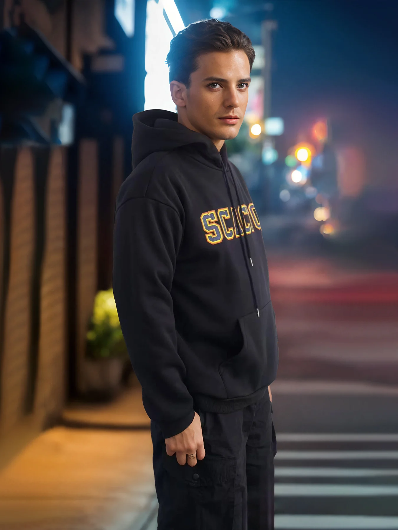 Fashionable Solid Color Long Sleeved Printed Hoodie For Both Men And Women - Image 10