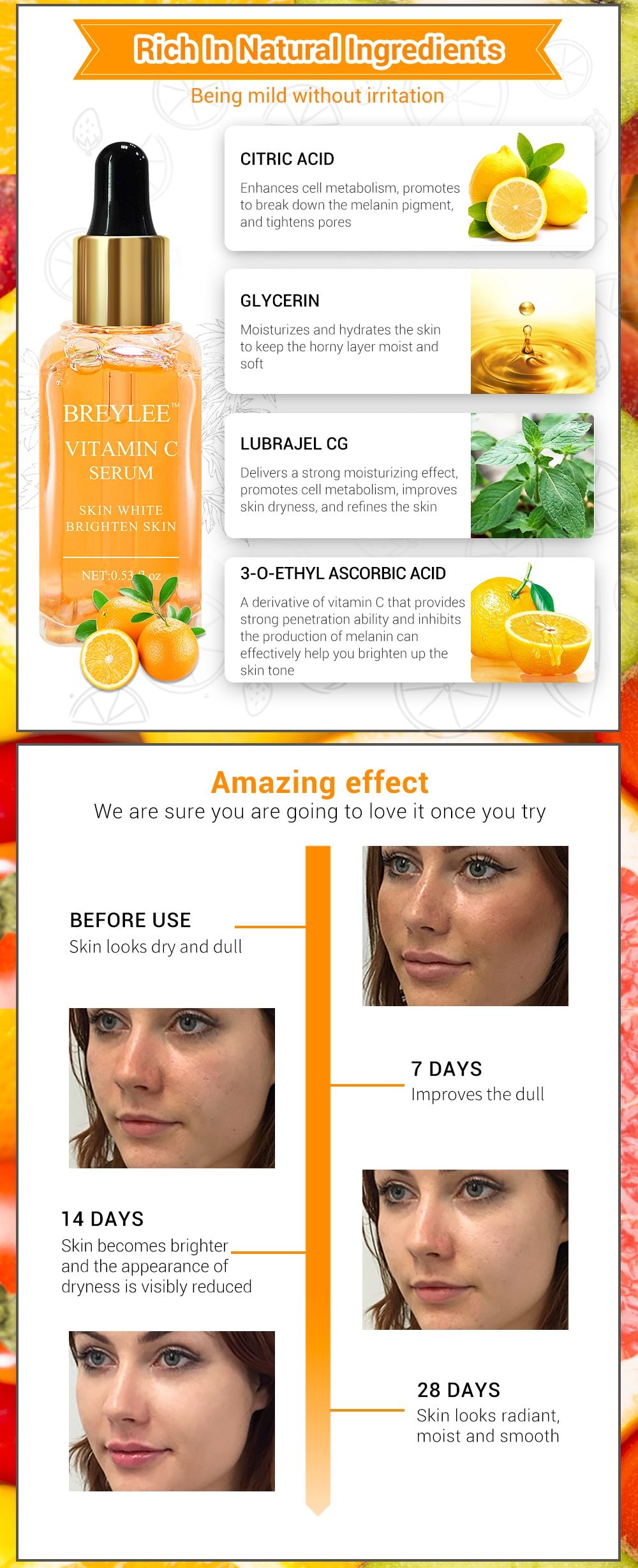 Vitamin C Whitening Serum Brighten Skin Face Skin Care - Image 3