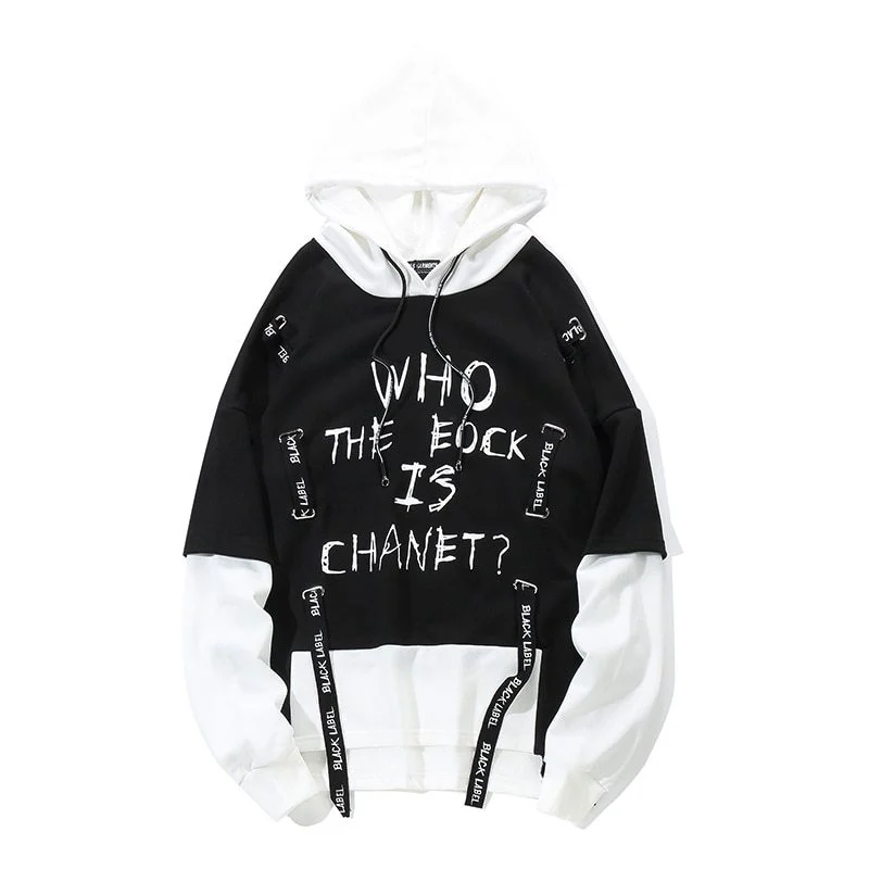Autumn Men Graffiti Oversize Hoodies Hip-hop Round Neck