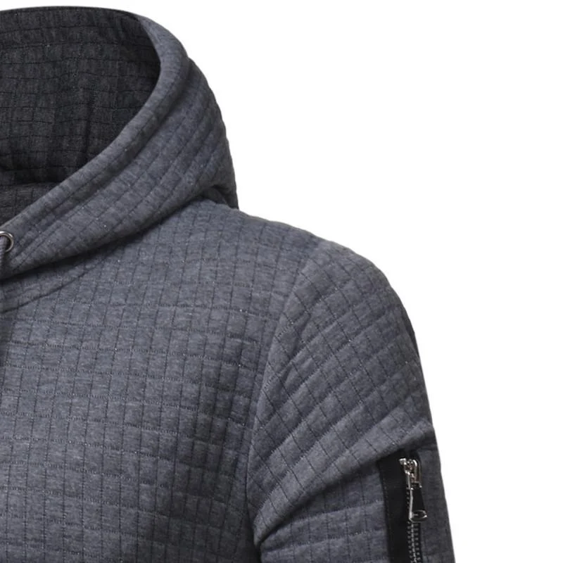 Men Sweatshirt Hoodie With Arm Zipper Long Sleeve Slim Tops - Image 6