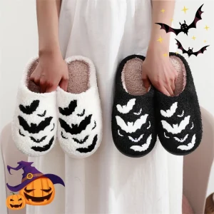 Funny Bat Slipper Halloween Pumpkin Flat Indoor House