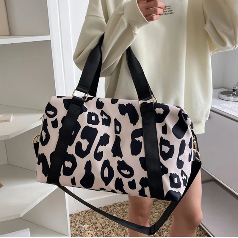 Women Travel Duffel Bag Cow Pattern Handbag Fitness - Image 8
