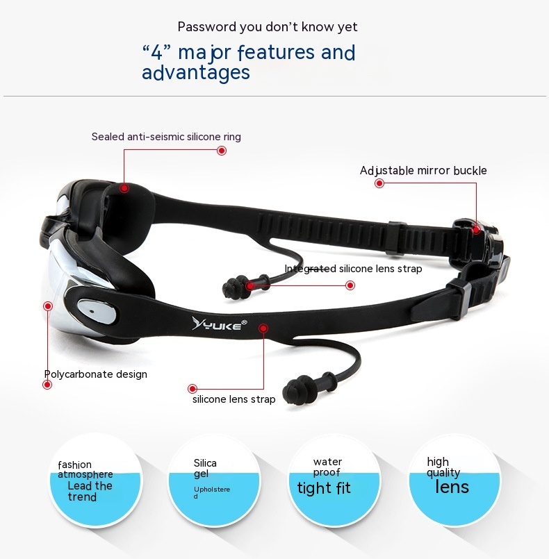 Men's Waterproof Equipment Swimming Cap Goggles Suit - Image 10
