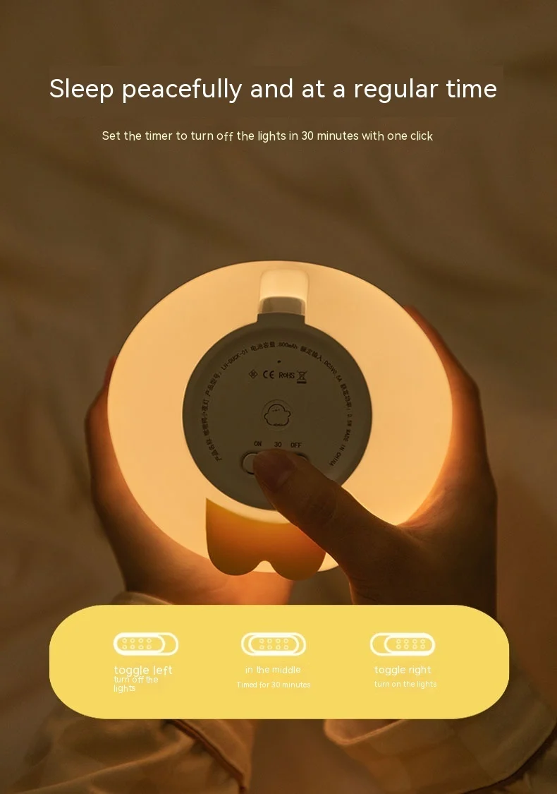 Cute Duck LED Night Lamp Cartoon Silicone USB - Image 10