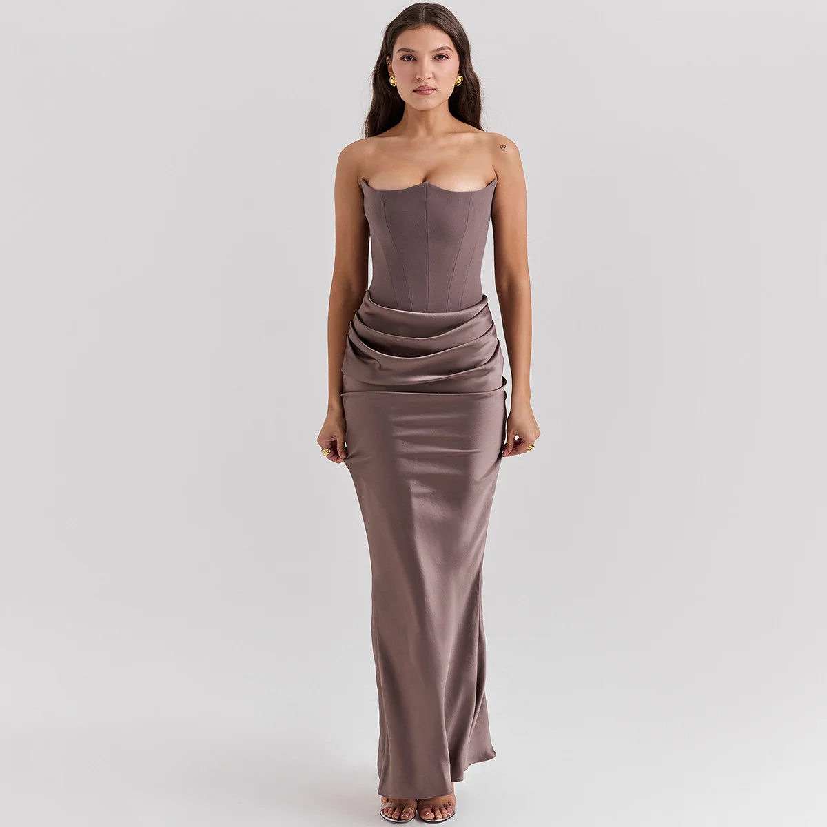Slim Tube Top Long Dress Sexy Fashion Bandeau Backless - Image 9