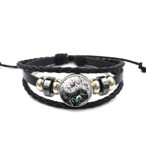 TaiYin Yang Charm Bracelet Multilayer Braided Bracelet