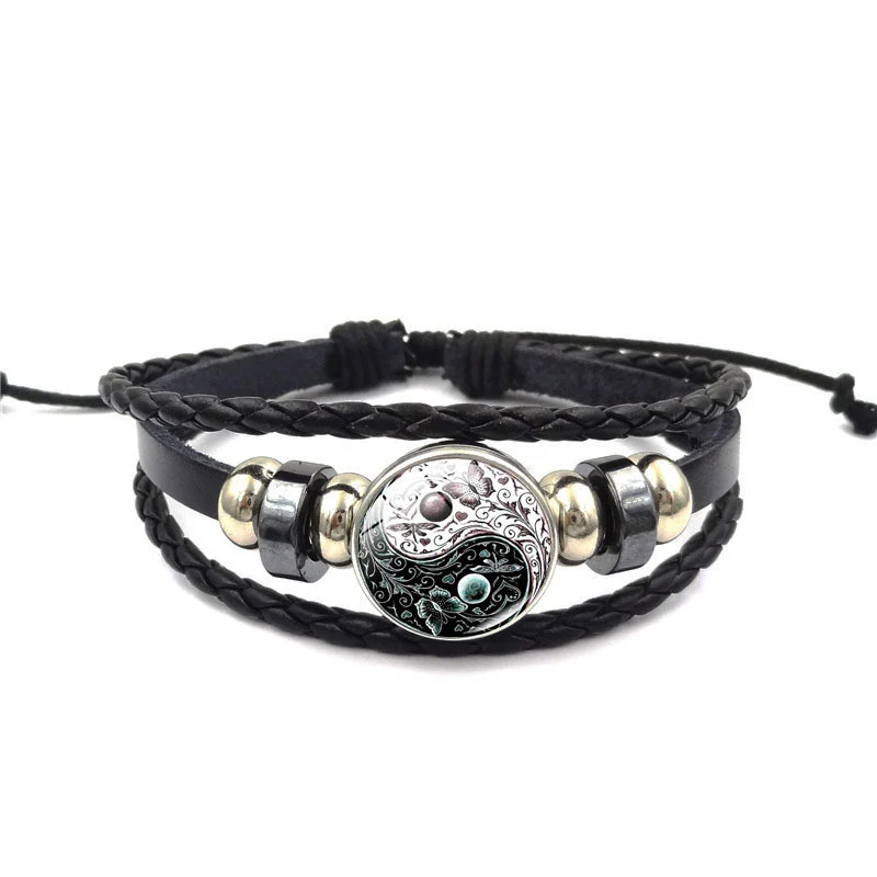 TaiYin Yang Charm Bracelet Multilayer Braided Bracelet